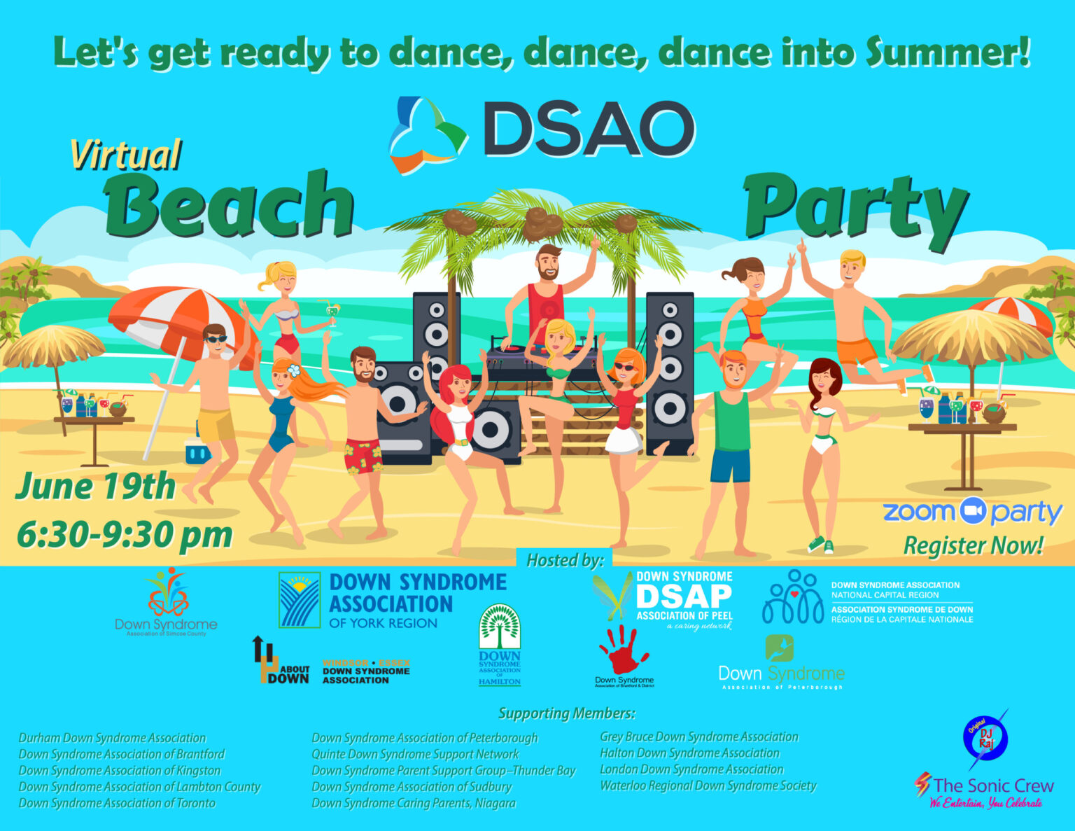 Virtual Beach Party Graphic by DSAO.